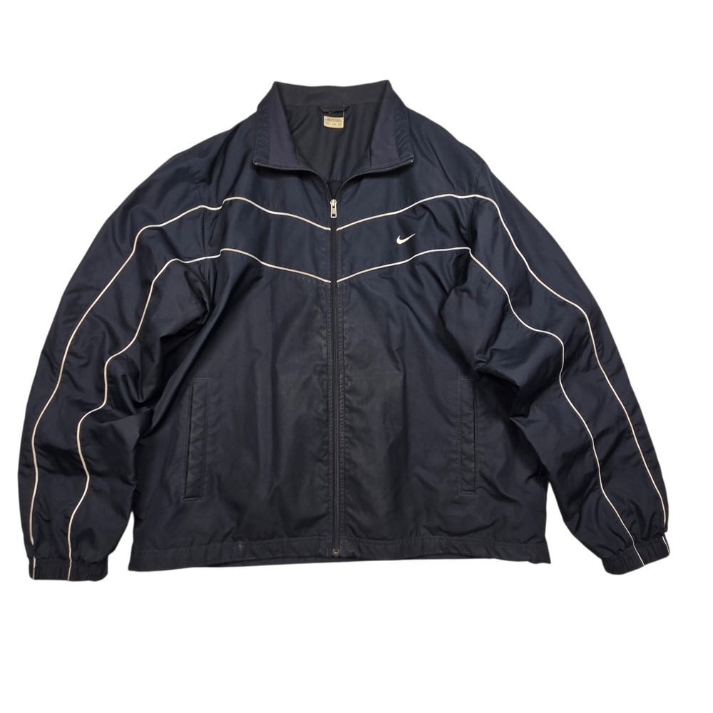 Nike Full Zip Culture Chevron‎ Windbreaker Jacket Black White Men's Size XXL